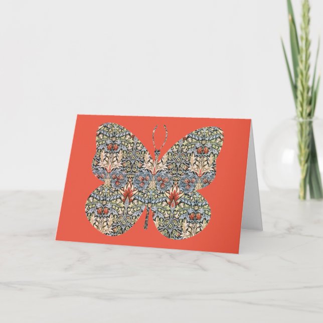 Tarjeta floral vintage de mariposa serie 8 (Anverso)