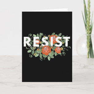 Tarjeta Floral Vintage Resiste Anti-trump No Es Mi Preside