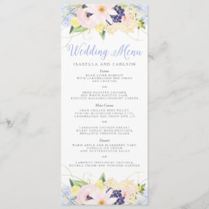 Tarjeta Floral Vintage Spring Wedding Menu