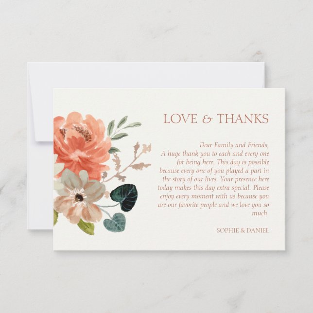 Tarjeta Floral Watercolor Boda (Anverso)