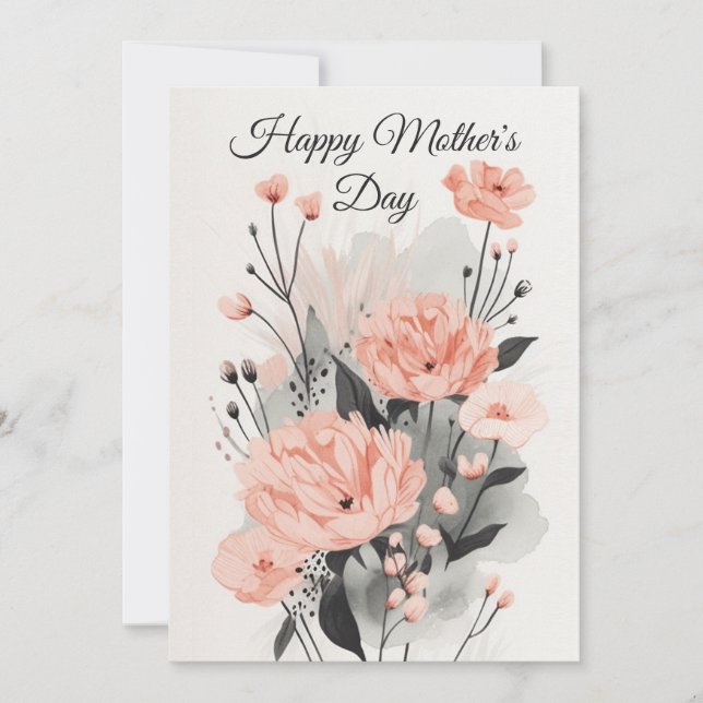 Tarjeta Floral Watercolored Mother's Day Card (Anverso)