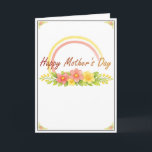 Tarjeta Floral Watercolour Mother's Day Card<br><div class="desc">Make Mum smile this Mother’s Day with a card that’s just as lovely as she is! Featuring soft watercolour flowers in blush pink, peach and sunshine yellow, plus a delicate pastel rainbow, this design feels fresh, cheerful and full of love. The elegant “Happy Mother’s Day” script sits beautifully above the...</div>