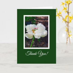 Tarjeta Floral/ White Peony/ Gracias