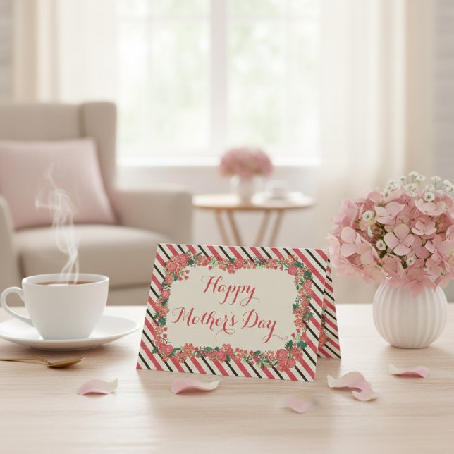 Tarjeta Floral Wreath feliz Día de la Madre (Subido por el creador)