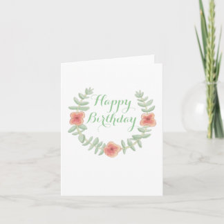 Tarjeta Floral Wreath Happy Birday