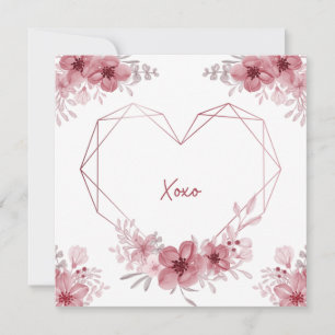 tarjeta floral xoxo