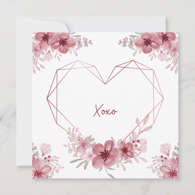 tarjeta floral xoxo (Anverso)