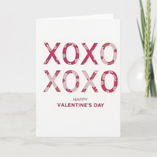 Tarjeta floral Xoxo con sentimiento