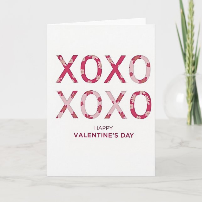 Tarjeta floral Xoxo con sentimiento (Anverso)