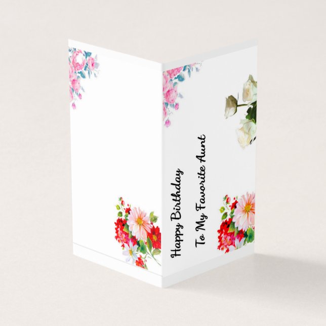 Tarjeta Florales de cumpleaños a tía favorita (Exterior)