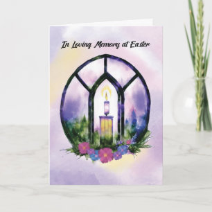 Tarjeta Florales de Velas de Vidrio Emplomado en Memoria p
