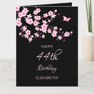 Tarjeta Florales Flor de Cerezo Feliz Cumpleaños