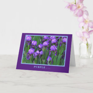 TARJETA FLORALES, IRIS DE PURPLE/A NUESTRA EDAD/USAR MÁS P