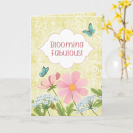 Tarjeta ¡Floreciendo Fabuloso! Jardín floral amarillo