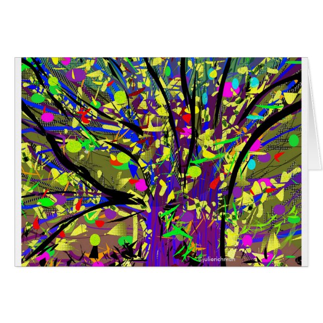 Tarjeta floreciente abstracta del árbol del (Anverso (Horizontal))