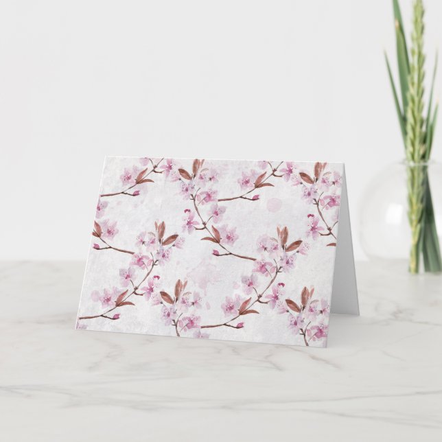 Tarjeta Florecimiento de cerezos de cumpleaños (Anverso)