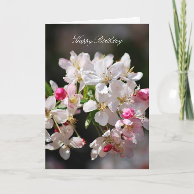 Tarjeta Florecimiento del cerezo feliz cumpleaños (Anverso)