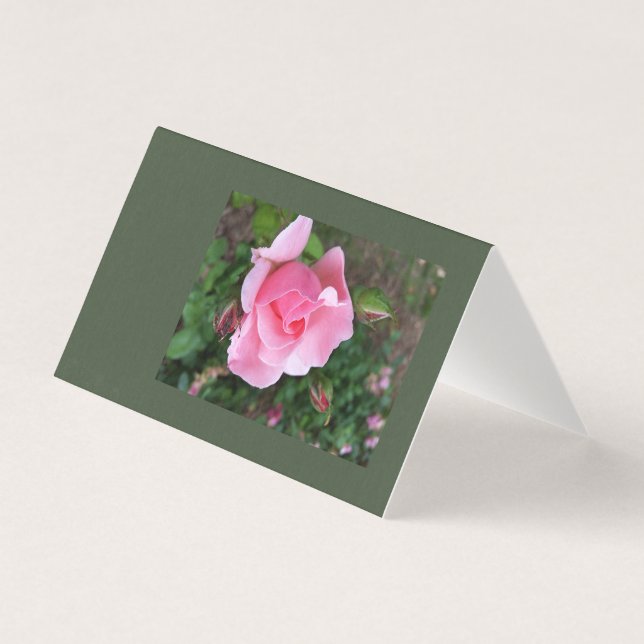 Tarjeta florecimiento rosa rosado (Anverso)