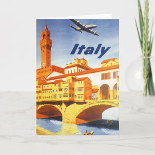 Tarjeta Florence Italy Ponte Vecchio Bridge Viaje de Vinta
