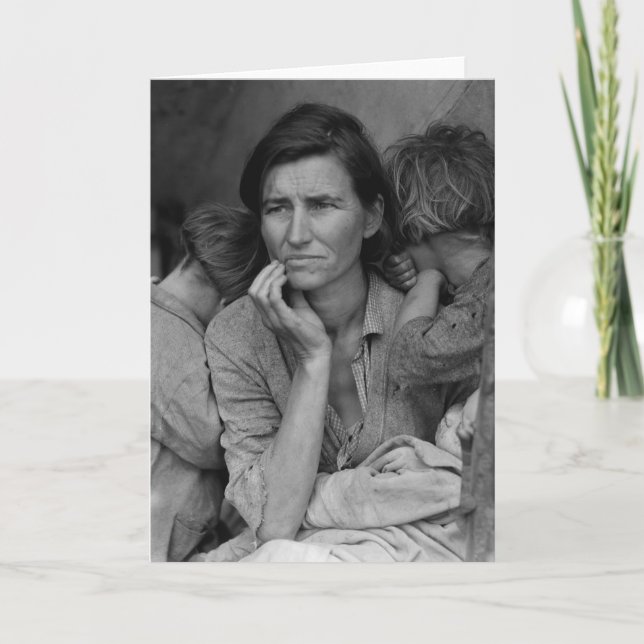 Tarjeta Florence Thompson, la madre inmigrante de Dorothea (Anverso)