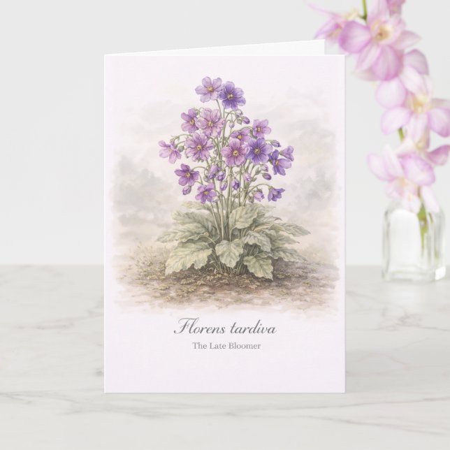 Tarjeta Florens tardiva El florecimiento Tardío Botánico (Orquídea)