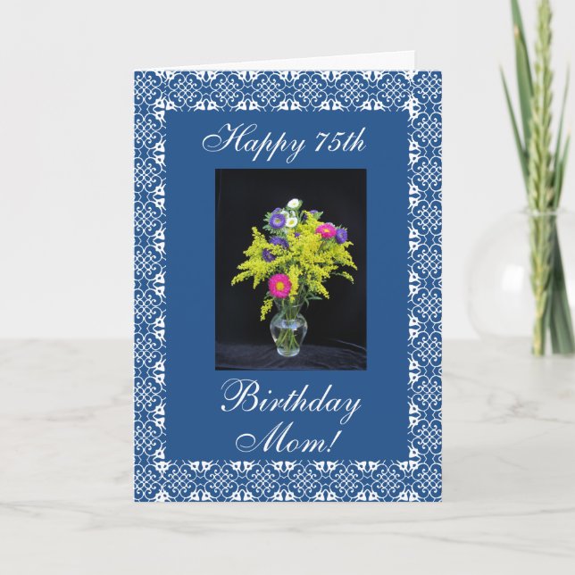 Tarjeta florero de cumpleaños de la madre (Anverso)