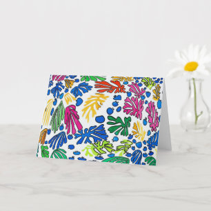 Tarjeta Flores abstractas, estilo matisse