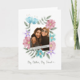 Tarjeta Flores acuarelas de la foto de la madre Personaliz