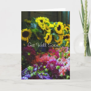 Tarjeta Flores acuarelas - Ponte bien pronto
