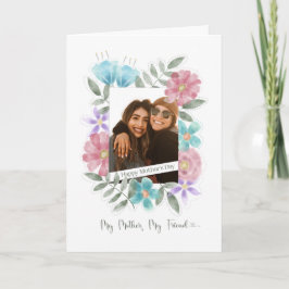 Tarjeta Flores acuáticas de color de foto feliz Día de la 