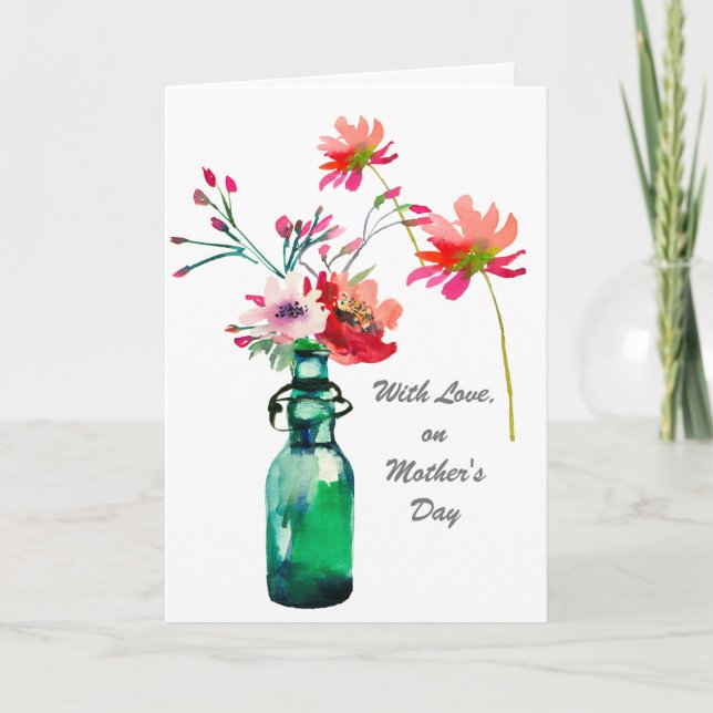 Tarjeta Flores acuáticas: el elegante y simple día de la m (Anverso)
