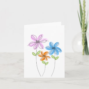 Tarjeta Flores acuáticas Notecards (en blanco)