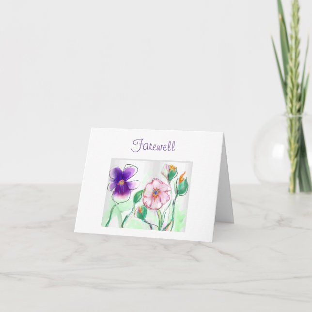 Tarjeta Flores acuáticas>Tarjeta de despedida (Anverso)