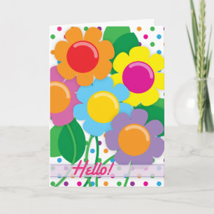Tarjeta ¡Flores alegres a decir hola!