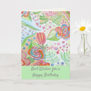 Tarjeta Flores alegres de cumpleaños