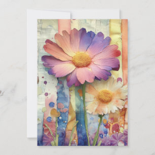 Tarjeta Flores alegres y extravagantes, saludo plano