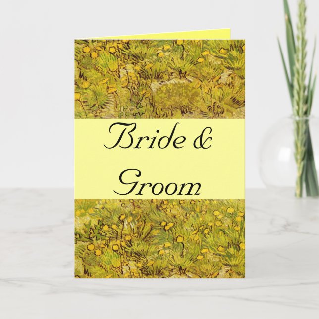 Tarjeta Flores amarillas brillantes Bodas singulares perso (Anverso)
