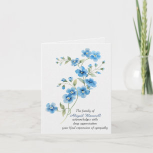 Tarjeta Flores Azules de Agradecimiento y Simpatía