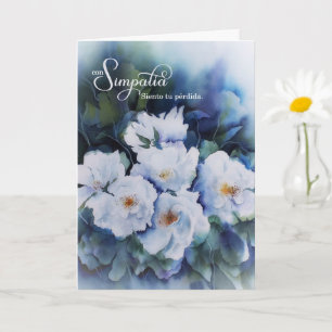 Tarjeta Flores Azules de Sincronía Española con Simpatía