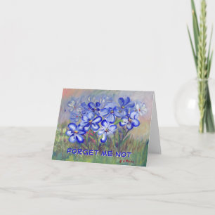 Tarjeta Flores azules en pintura de un Bella Artes de camp