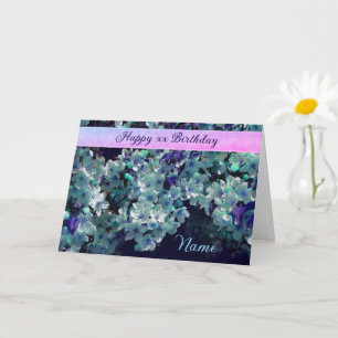 Tarjeta Flores azules Flores Cumpleaños Personalizado