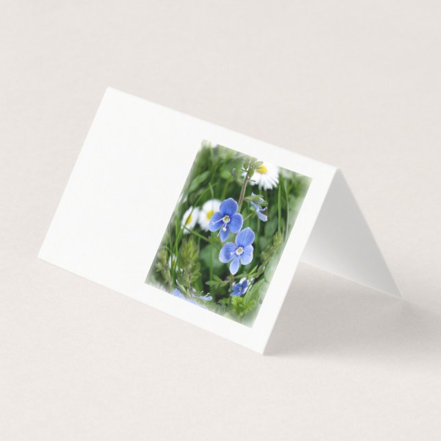 Tarjeta flores azules minúsculas (Anverso)