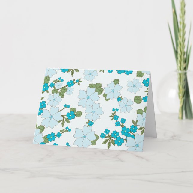 Tarjeta Flores Azules, Patrón Floral, Patrón De Flores (Anverso)