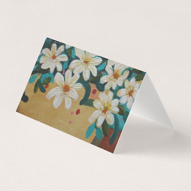 Tarjeta Flores blancas cremosas (Anverso)
