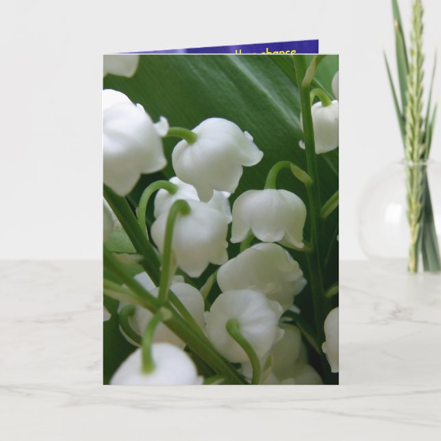 Tarjeta Flores Blancas de Lirio Oficina de Paz Amor Destin (Anverso)