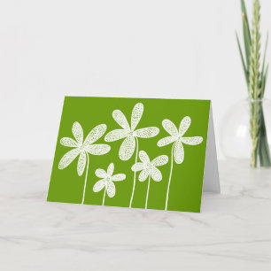 Tarjeta Flores - Blanco sobre Verde 669900