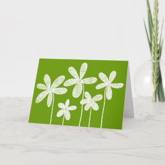 Tarjeta Flores - Blanco sobre Verde 669900