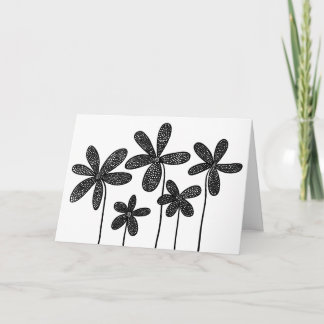 Tarjeta Flores - Blanco y negro