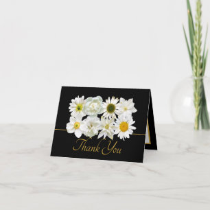 Tarjeta Flores Botánicas Blancas Modernas Agradecimiento E