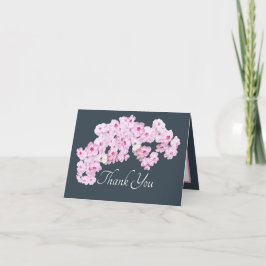 Tarjeta Flores Botánicas de Agradecimiento Rosadas Lindas